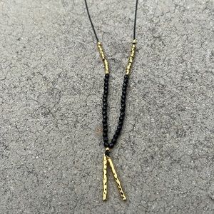 Gorjana Power Gemstone Adjustable Necklace | Onyx & Gold